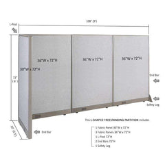 GOF Office L-Shaped Partition 30D x 108w x 72H - Kainosbuy.com