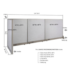 GOF Office L-Shaped Partition 30D x 114w x 48H - Kainosbuy.com