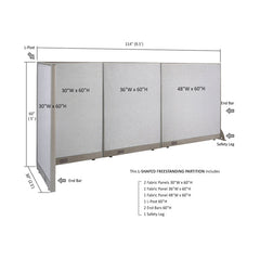 GOF Office L-Shaped Partition 30D x 114w x 60H - Kainosbuy.com