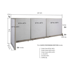 GOF Office L-Shaped Partition 30D x 120w x 48H - Kainosbuy.com
