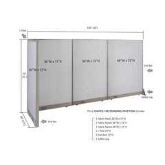 GOF Office L-Shaped Partition 30D x 120w x 72H - Kainosbuy.com
