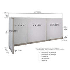 GOF Office L-Shaped Partition 30D x 126w x 60H - Kainosbuy.com