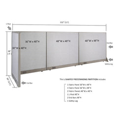 GOF Office L-Shaped Partition 30D x 132w x 48H - Kainosbuy.com