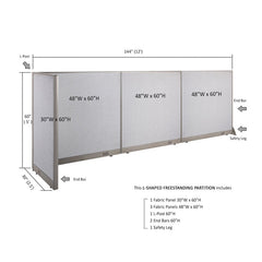 GOF Office L-Shaped Partition 30D x 144w x 60H - Kainosbuy.com