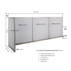 GOF Office L-Shaped Partition 30D x 144w x 72H - Kainosbuy.com