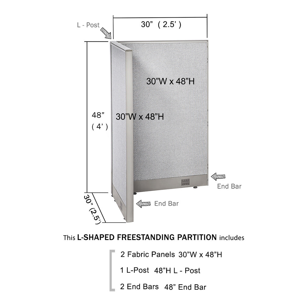 GOF partition 30"D x 30"W x 48”