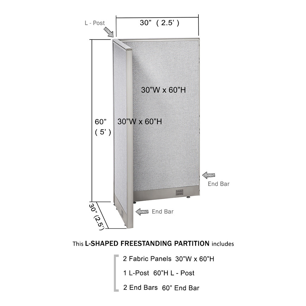 GOF partition 30"D x 30"W x 60”H