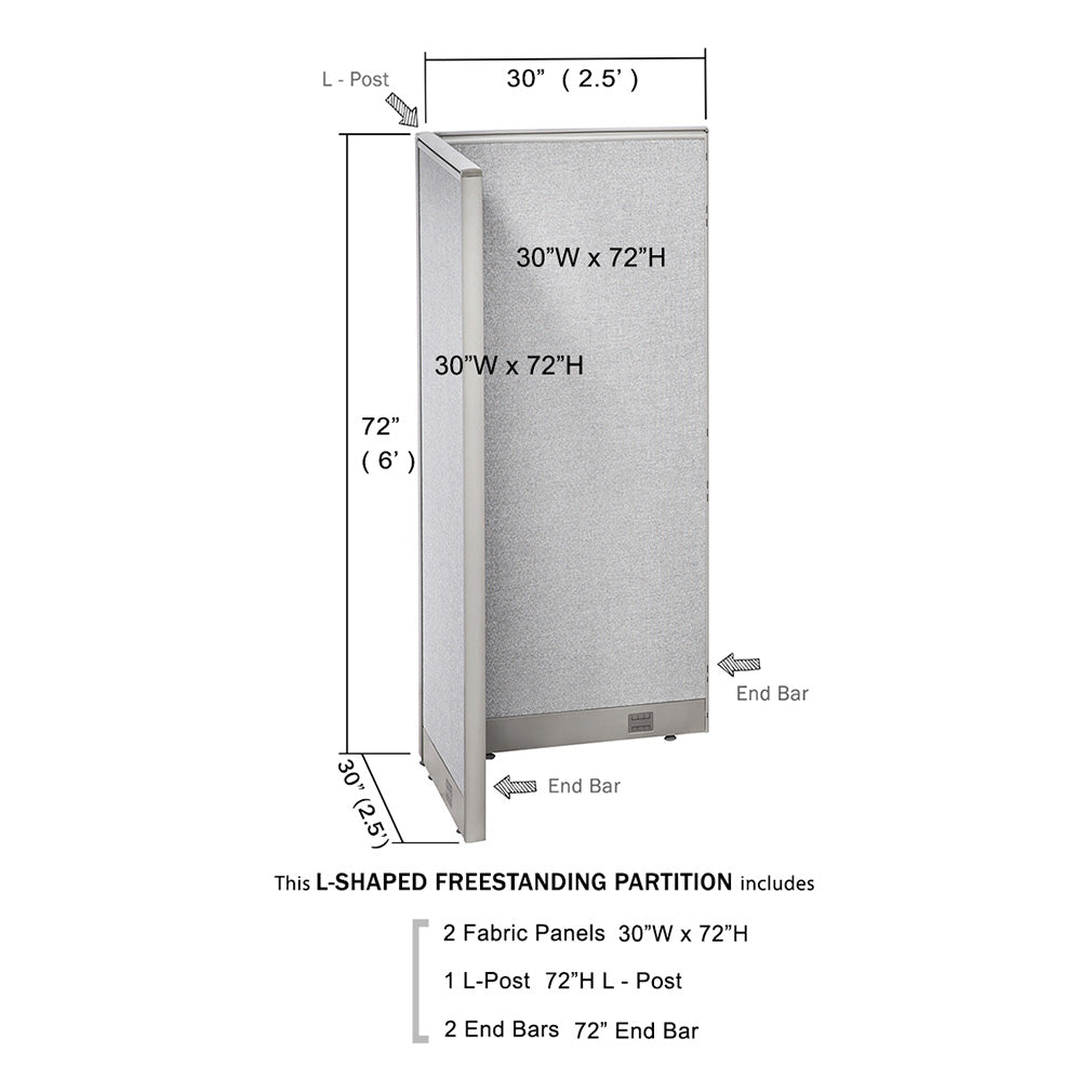 GOF partition 30"D x 30"W x 72”H