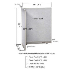 GOF Office L-Shaped Partition 30D x 48w x 60H - Kainosbuy.com