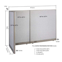 GOF Office L-Shaped Partition 30D x 78w x 60H - Kainosbuy.com