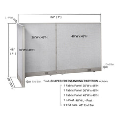GOF Office L-Shaped Partition 30D x 84w x 48H - Kainosbuy.com