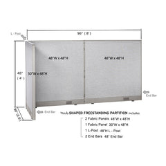 GOF Office L-Shaped Partition 30D x 96w x 48H - Kainosbuy.com