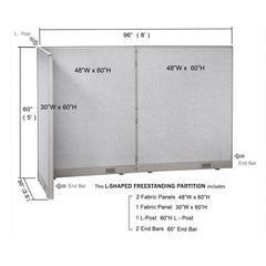 GOF Office L-Shaped Partition 30D x 96w x 60H - Kainosbuy.com