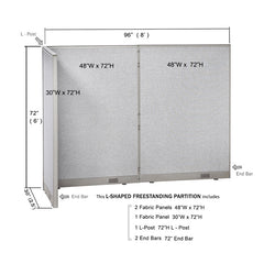 GOF Office L-Shaped Partition 30D x 96w x 72H - Kainosbuy.com
