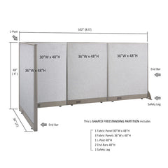 GOF Office L-Shaped Partition 36d x 102w x 48H - Kainosbuy.com