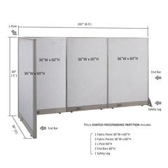 GOF Office L-Shaped Partition 36d x 102w x 60H - Kainosbuy.com