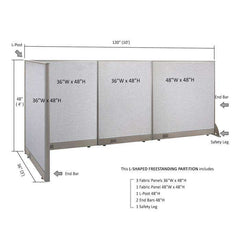 GOF Office L-Shaped Partition 36d x 120w x 48H - Kainosbuy.com