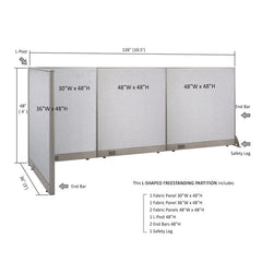 GOF Office L-Shaped Partition 36d x 126w x 48H - Kainosbuy.com