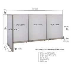 GOF Office L-Shaped Partition 36d x 144w x 60H - Kainosbuy.com