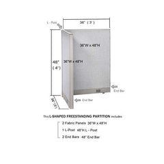 GOF Office L-Shaped Partition 36d x 36w x 48H - Kainosbuy.com