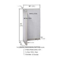 GOF Office L-Shaped Partition 36d x 36w x 72H - Kainosbuy.com