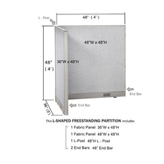 GOF Office L-Shaped Partition 36d x 48w x 48H - Kainosbuy.com