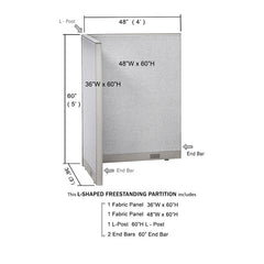 GOF Office L-Shaped Partition 36d x 48w x 60H - Kainosbuy.com