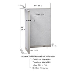 GOF Office L-Shaped Partition 36d x 48w x 72H - Kainosbuy.com