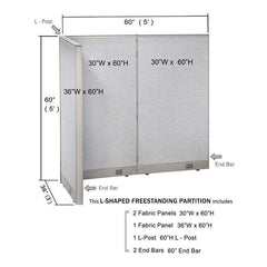 GOF Office L-Shaped Partition 36d x 60w x 60H - Kainosbuy.com