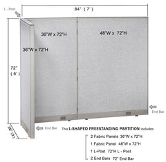 GOF Office L-Shaped Partition 36d x 84w x 72H - Kainosbuy.com