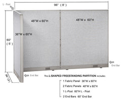 [SPECIAL] GOF L-Shaped Office Partition 36D x 96W x 60H - Kainosbuy.com