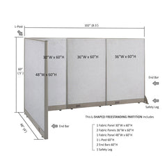 GOF Office L-Shaped Partition 48d x 102w x 60H - Kainosbuy.com