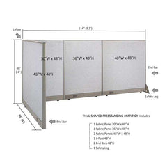 GOF Office L-Shaped Partition 48d x 114w x 48H - Kainosbuy.com