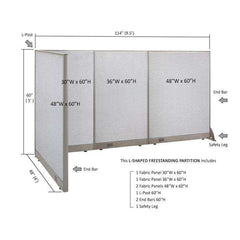 GOF Office L-Shaped Partition 48d x 114w x 60H - Kainosbuy.com