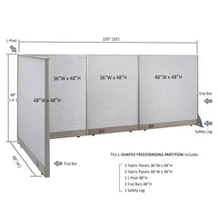 GOF Office L-Shaped Partition 48d x 120w x 48H - Kainosbuy.com