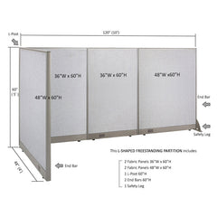 GOF Office L-Shaped Partition 48d x 120w x 60H - Kainosbuy.com