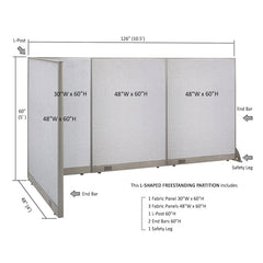 GOF Office L-Shaped Partition 48d x 126w x 60H - Kainosbuy.com