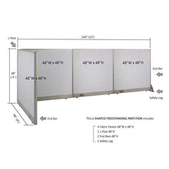 GOF Office L-Shaped Partition 48d x 144w x 48H - Kainosbuy.com