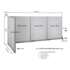 GOF Office L-Shaped Partition 48d x 144w x 60H - Kainosbuy.com