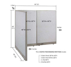 GOF Office L-Shaped Partition 48d x 60w x 60H - Kainosbuy.com
