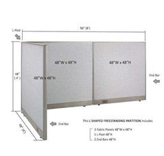 GOF Office L-Shaped Partition 48d x 96w x 48H - Kainosbuy.com