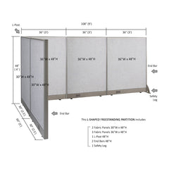 GOF Office L-Shaped Partition 60d x 108w x 48H - Kainosbuy.com
