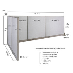 GOF Office L-Shaped Partition 60d x 114w x 48H - Kainosbuy.com