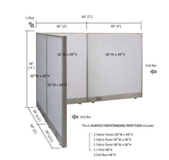 GOF Office L-Shaped Partition 60d x 84w x 48H - Kainosbuy.com