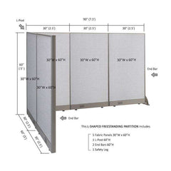 GOF Office L-Shaped Partition 60d x 90w x 60H - Kainosbuy.com