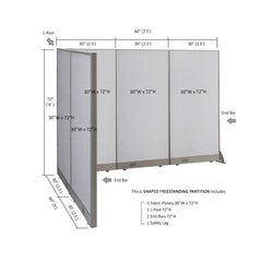 GOF Office L-Shaped Partition 60d x 90w x 72H - Kainosbuy.com