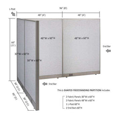 GOF Office L-Shaped Partition 60d x 96w x 60H - Kainosbuy.com