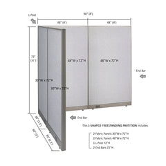 GOF Office L-Shaped Partition 60d x 96w x 72H - Kainosbuy.com