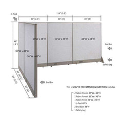 GOF Office L-Shaped Partition 66d x 114w x 48H - Kainosbuy.com