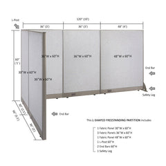 GOF Office L-Shaped Partition 66d x 120w x 60H - Kainosbuy.com